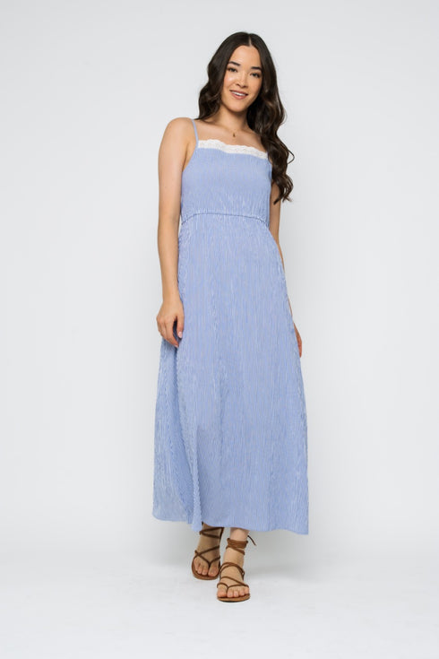 Marilyn-Eyelet Trim Sun Dress